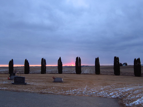 Sunset at Cemetery 3-3-12 05 by anothertom, sunset cemetery scenery dusk iowa local smalltown iowacounty ohiocemetery canonpowershots95