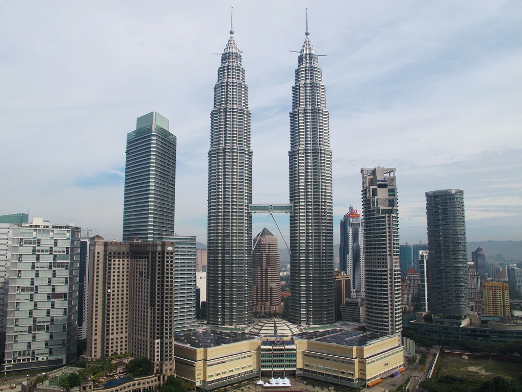 Petronas Twin Towers View From The 33rd Floor Of The Trade