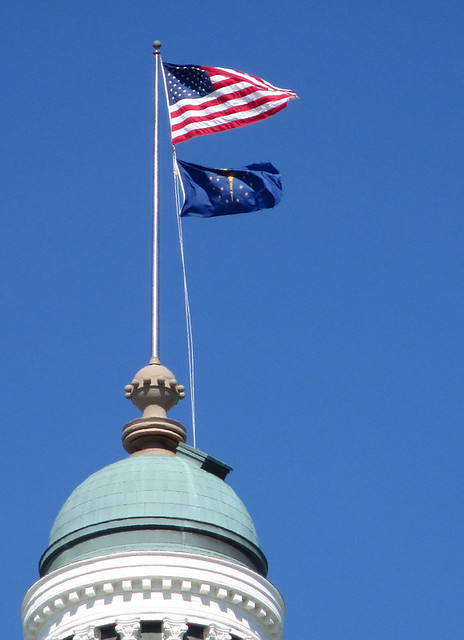 U.S. and Indiana Flags