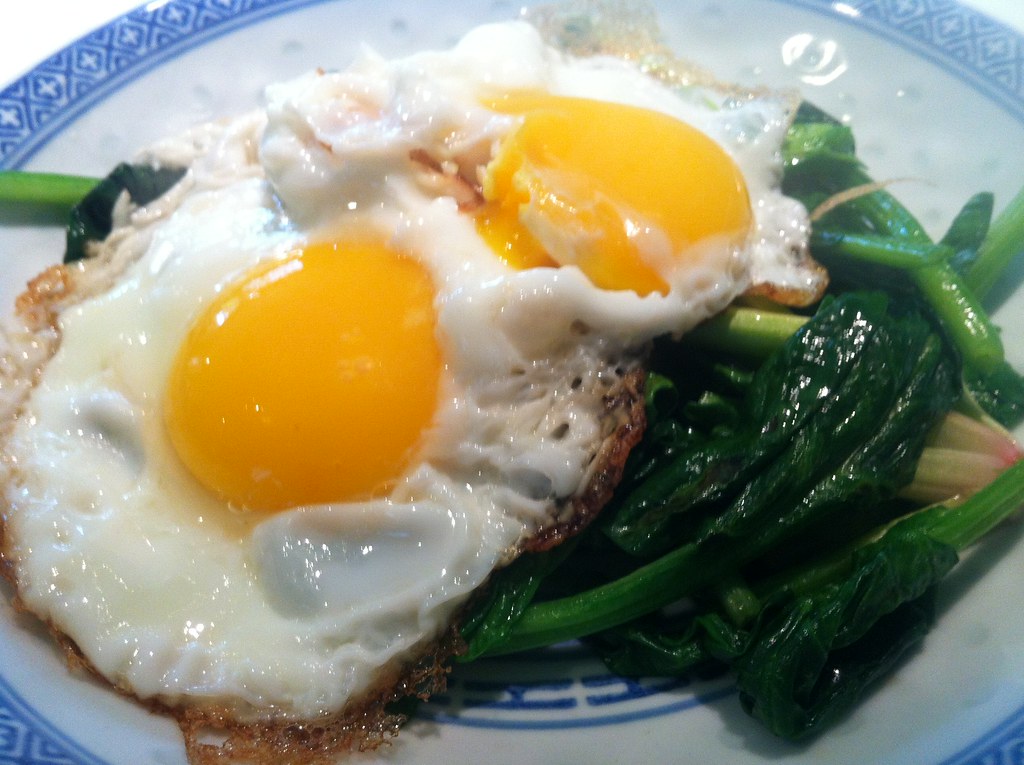 Fried Eggs and Spinach