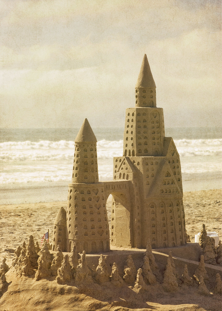 Sand castle on the beach | Sand castle on the beach in front… | Flickr