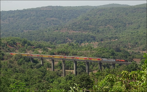 indian railway double viaduct kalyan mumbai railways decker konkan madgaon wdg3a chindravali