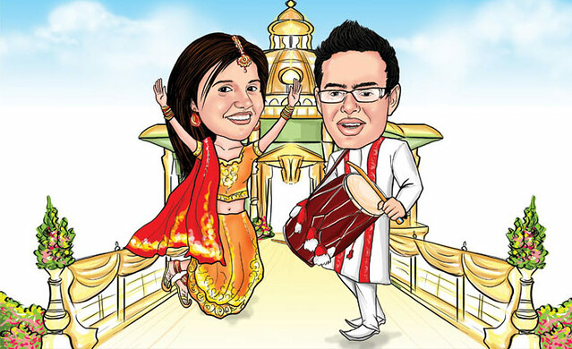 Indian Wedding couple caricature | Elango Loganathan | Flickr