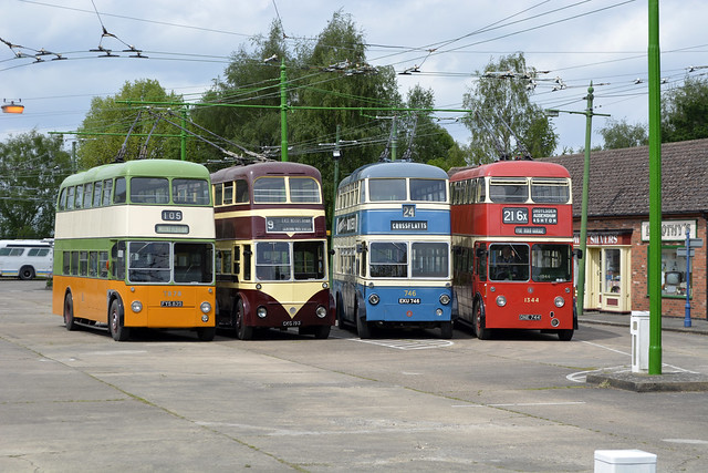 Trolleybus line-up at Sandtoft