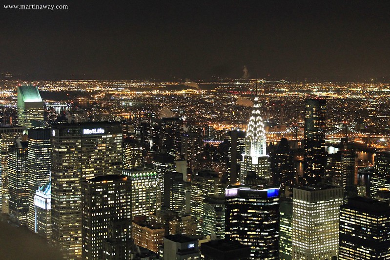 Manhattan di notte dall'Empire State Building