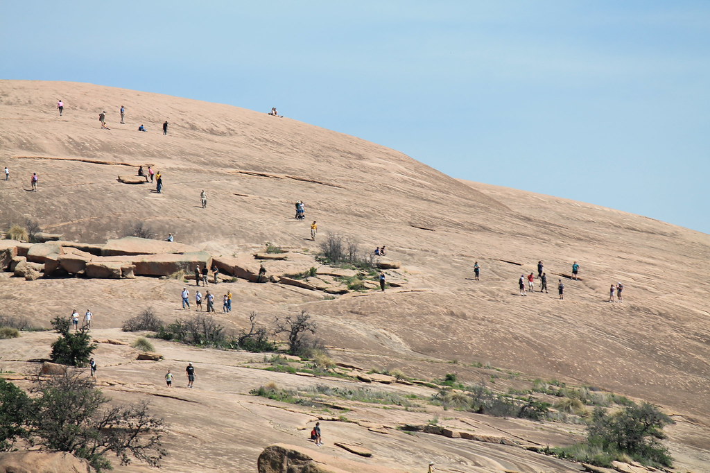 Lots of Climbers on Enchanted Rock, Texas