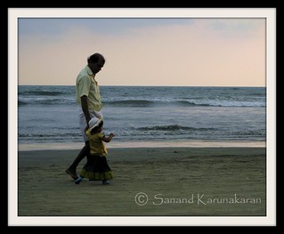 An evening walk with grandpa!(Muzhappilangad Drive-in-beach)