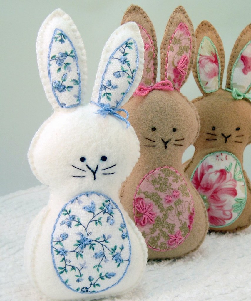Wool Rabbit Rabbit Wool bunny rabbits | wool felt and hand stitched, 6