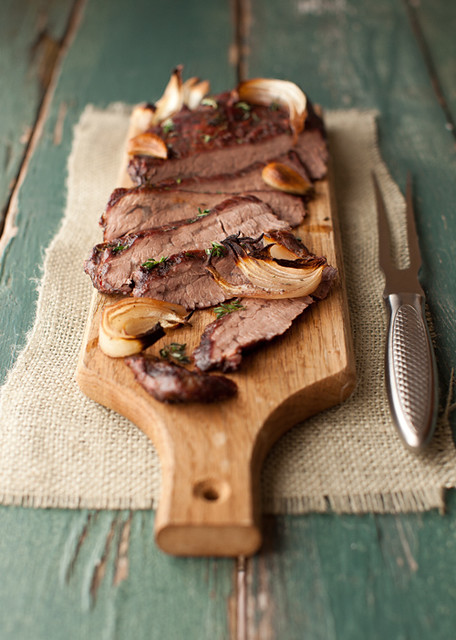 Roasted Flank Steak with Mushrooms and Thyme