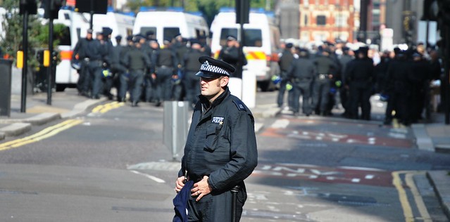 London police during riots, 2011