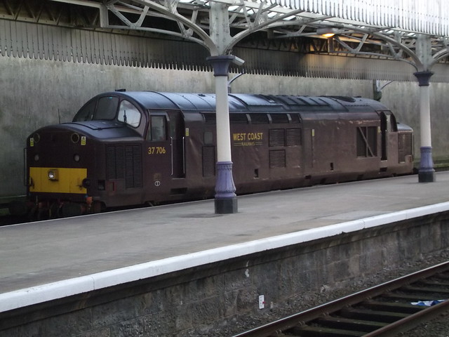 37706 sits in Aberdeen on the snowplough loco