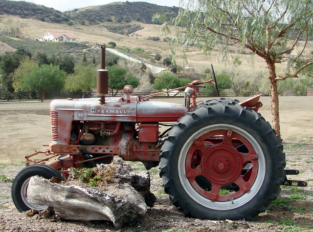 Farmall Tractor in Live Oak Canyon, Redlands, CA 2-2012