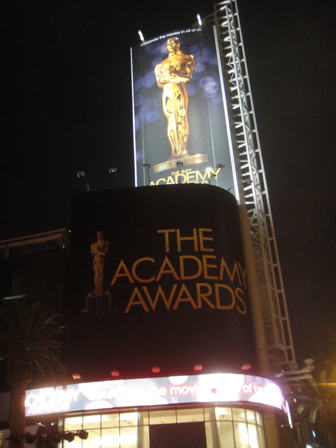 Preparing for the 84th Annual Academy Awards - sign at Hollywood & Highland