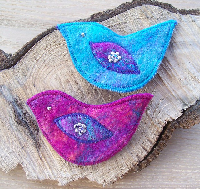 Happy Colourful Birdie Brooches