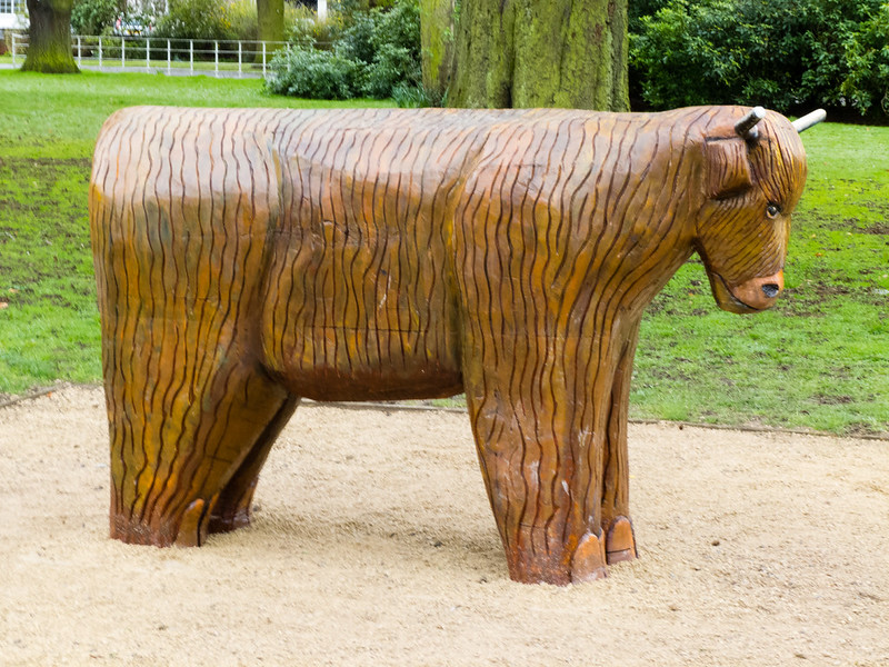 New wooden cow, Bantock Park