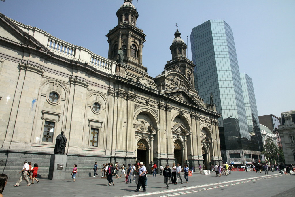 "Cathedral of Santiago, Plaza de Armas, Santiago, Chile, 2012" by travfotos is licensed under CC BY 2.0. To view a copy of this license, visit https://creativecommons.org/licenses/by/2.0/?ref=openverse&atype=rich 