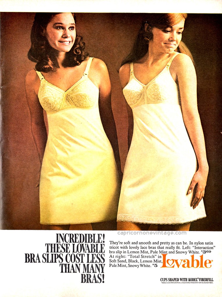 1969 lovable lingerie magazine ad, bra slips, CapricornOneVintage