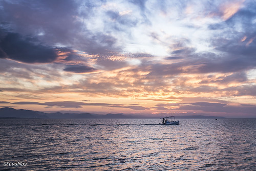 sunset sea sky colour clouds landscape boats outdoor greece fishingboats artaki evia euboia euboea neaartaki newartaki
