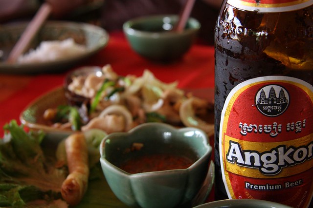 with Angkor Beer