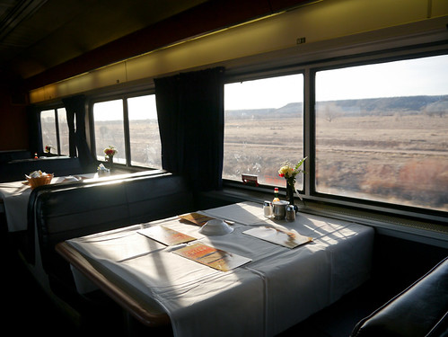 Dining Car View by Night Owl City, usa 3 newmexico view amtrak tables algodones diningcar southwestchief superliner sandovalcounty