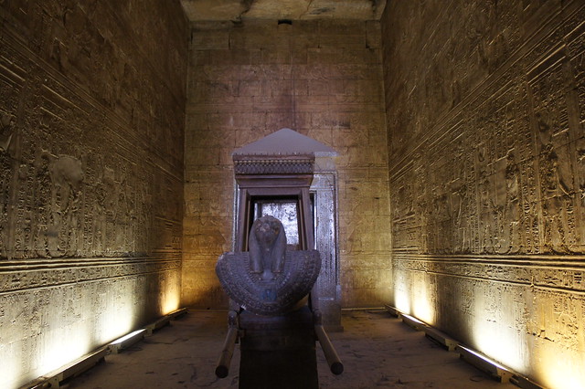 The sanctuary of Egypt's Temple of Edfu in Aswan