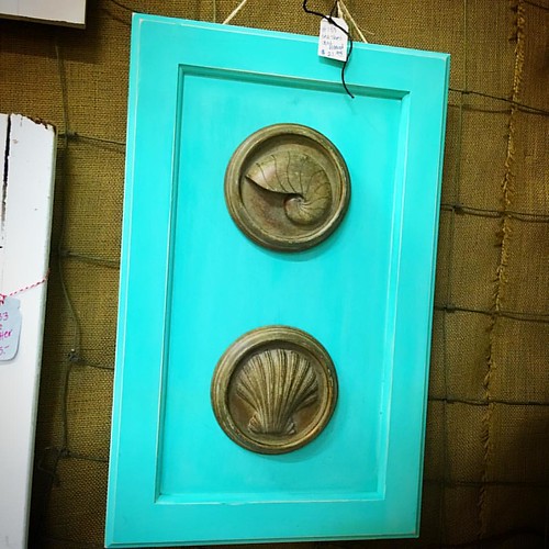 Pretty sea shell art wall decor from vendor 133 for $21.95!! #upsideofflorida #shoplocal #shopalyssas #happy | by ShopAlyssa's