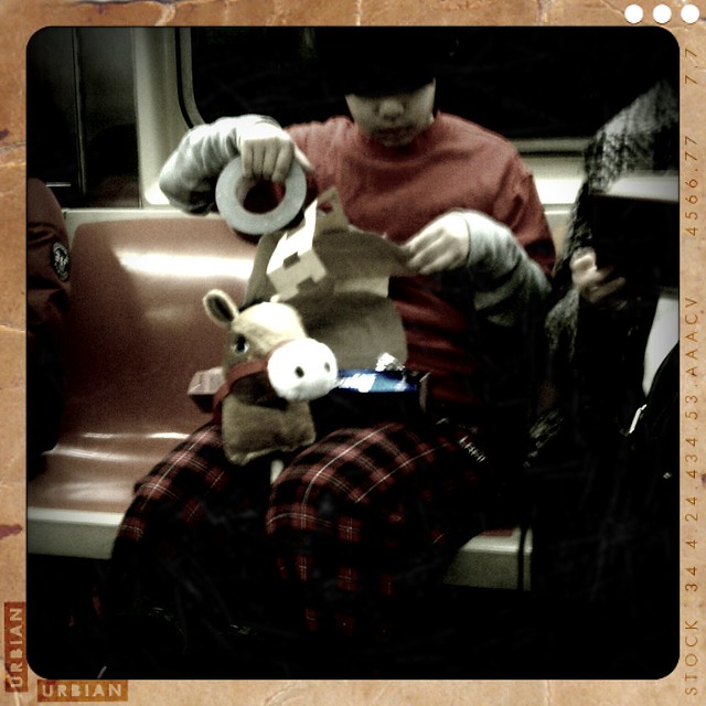 NYC, 8:30 am, Subway; Giddy-Up!
