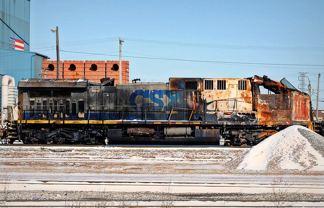 Burnt out CSX Train, Riverdale Illinois