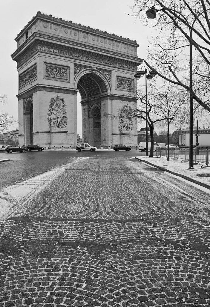 Arc deTriomphe in Winter, Paris, France.