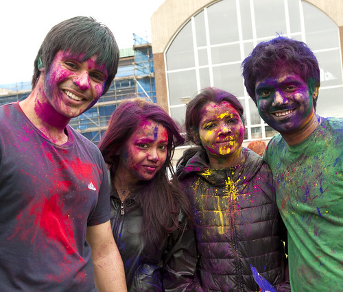 Four colourful students