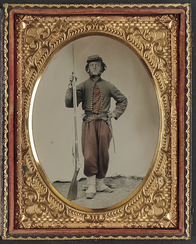 [Unidentified soldier in Union zouave uniform with bayoneted musket] (LOC) | by The Library of Congress