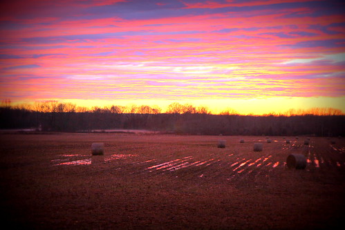 sunset red field clouds newjersey harrison farm straw rudderow