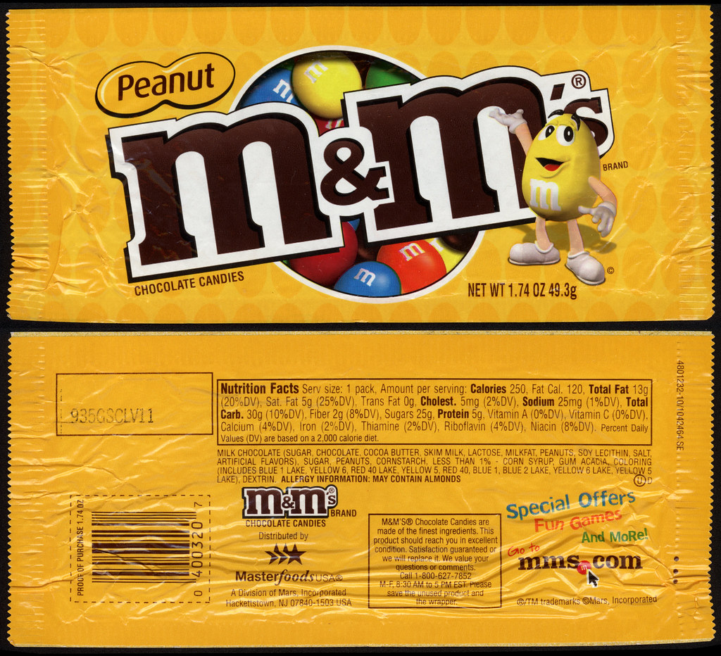 M & M'S MEANS 2000 RED M&M CANDY YELLOW PEANUT CANDY