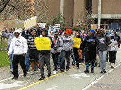 Marching to the rally for Trayvon Martin at the University of Minnesota