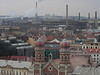 Velká synagoga z věže katedrály sv. Bartoloměje z ochozu ve výšce 62 metrů, foto: Petr Nejedlý