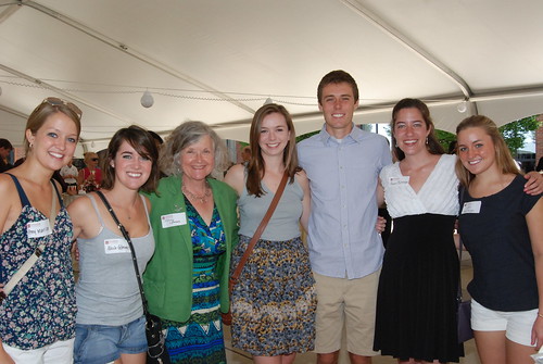 Nancy Lahmers poses with students at the 2012 Undergraduate Graduation Celebration