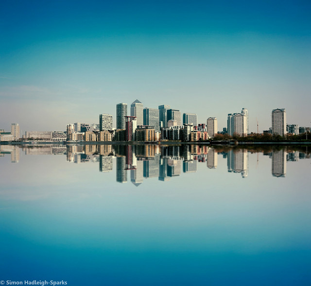 Canary Wharf Skyline - London Reflection by Simon Hadleigh-Sparks (Original Version)