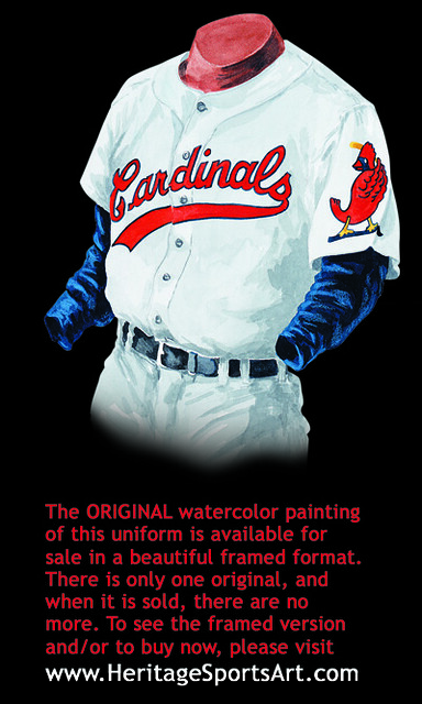St. Louis Cardinals 1956 uniform artwork, This is a highly …