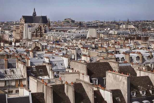 Rita Crane Photography:  View of Rooftops, Chimneys & Landmarks, The Marais, Paris