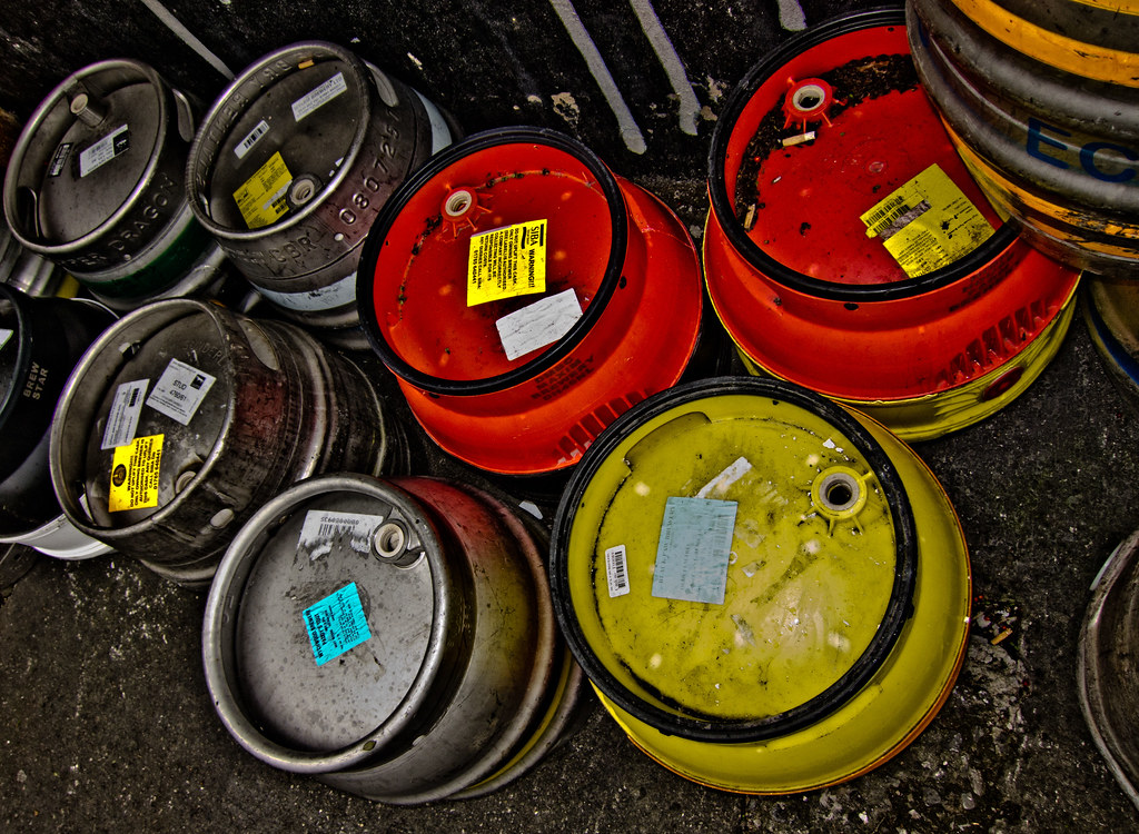 Beer Kegs in colour.