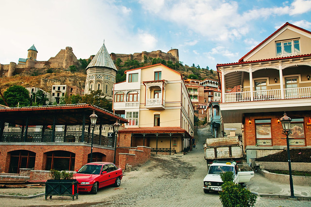Renewed old Tbilisi cityscape
