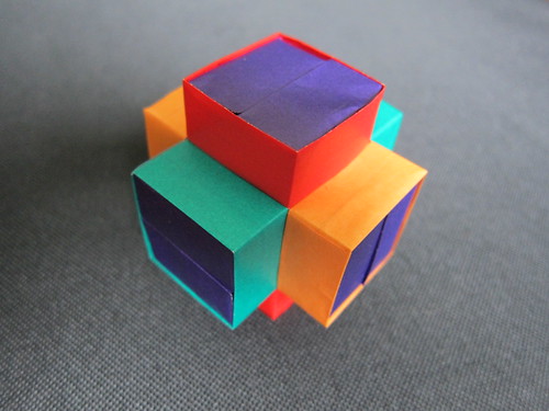 Russian Puzzle Cube [Large Square Tube Variation] Secured with square bands | by Owrigami