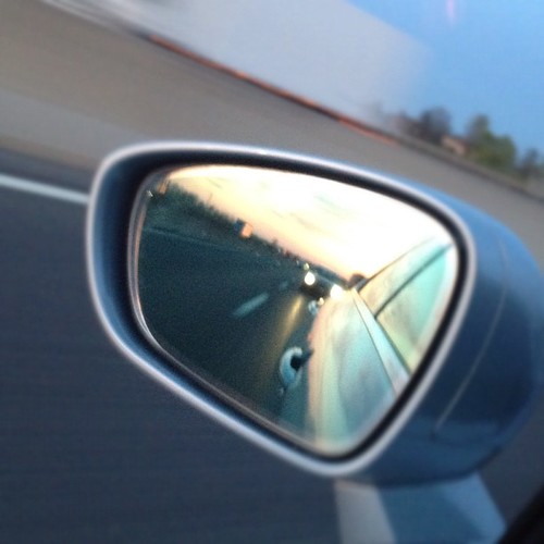 Orange sunset in my rear mirror by Marco40134, square squareformat normal iphoneography instagramapp uploaded:by=instagram foursquare:venue=4c76c83