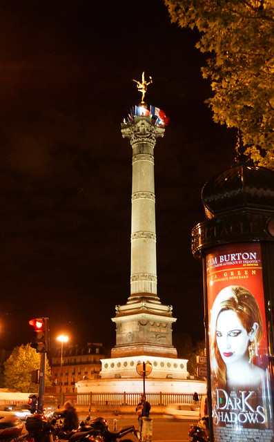 Paris at night-Place de la Bastille, 5-7-2012