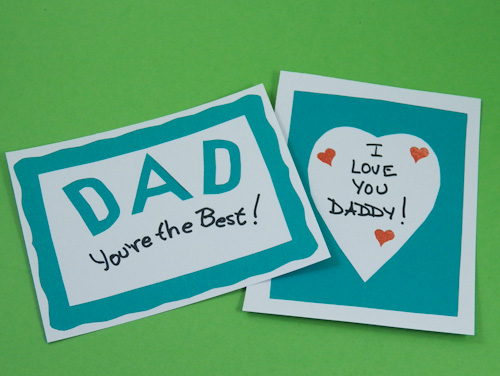 Example of Simple Father's Day Card - front and back