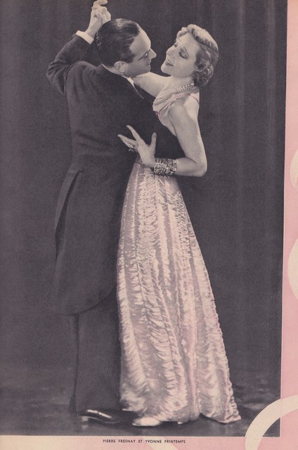 1937 - Pierre Fresnay and Yvonne Printemps wearing a wonderful Lanvin dress