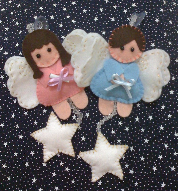 Funny Angels: menina e menino (Pendente com ventosa)