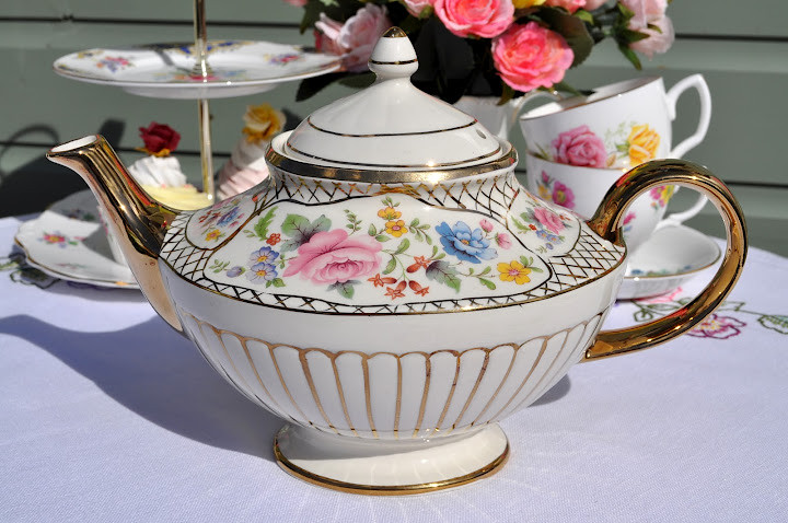 Arthur Wood Gold and Floral Teapot