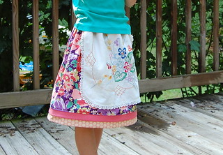 Skirt With Vintage Linen Apron | by Pinafores & Pinwheels