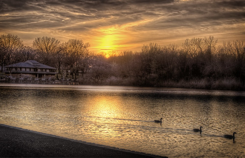 Sunset on Woodcliff Lake by LennyNJ